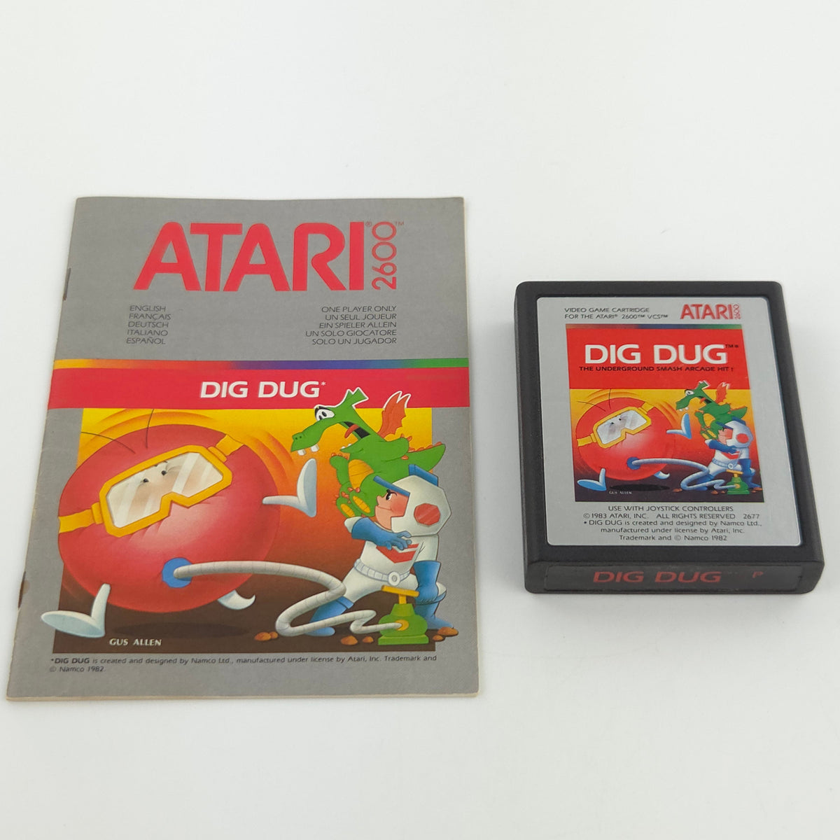 Atari 2600 Spiel Dig Dug Modul Anleitung VCS PAL 1983