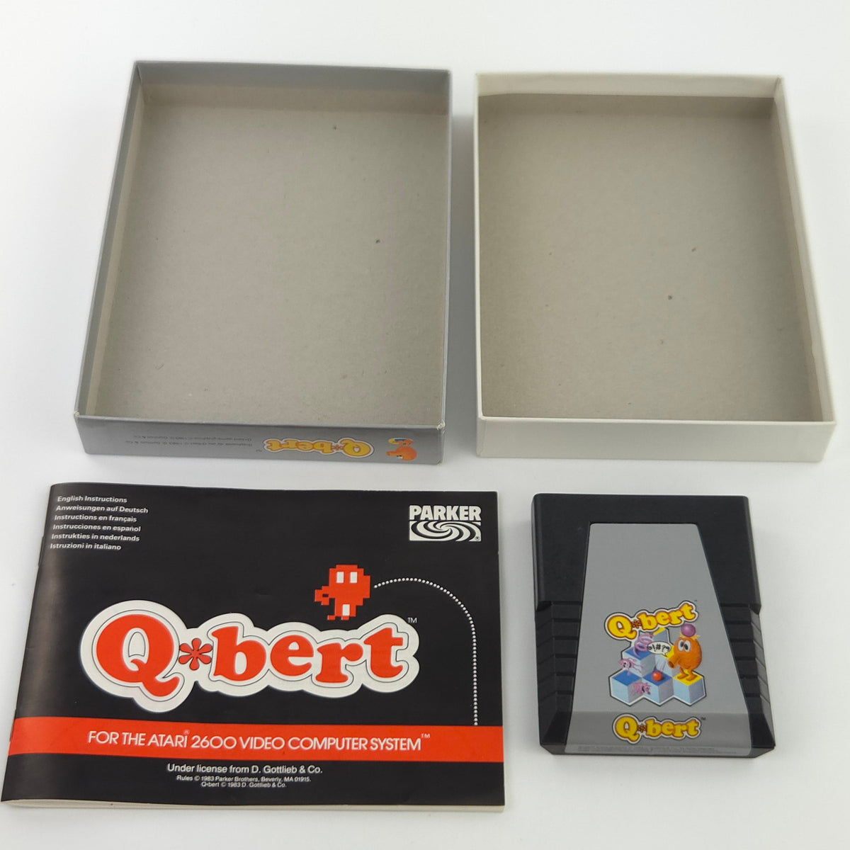 Atari 2600 Spiel Q-Bert 8-Bit Parker Cartridge PAL 1983