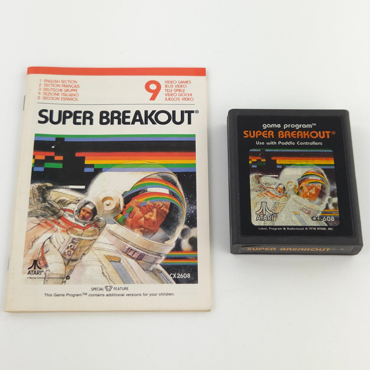 Atari 2600 Spiel Super Breakout VCS Modul Anleitung PAL