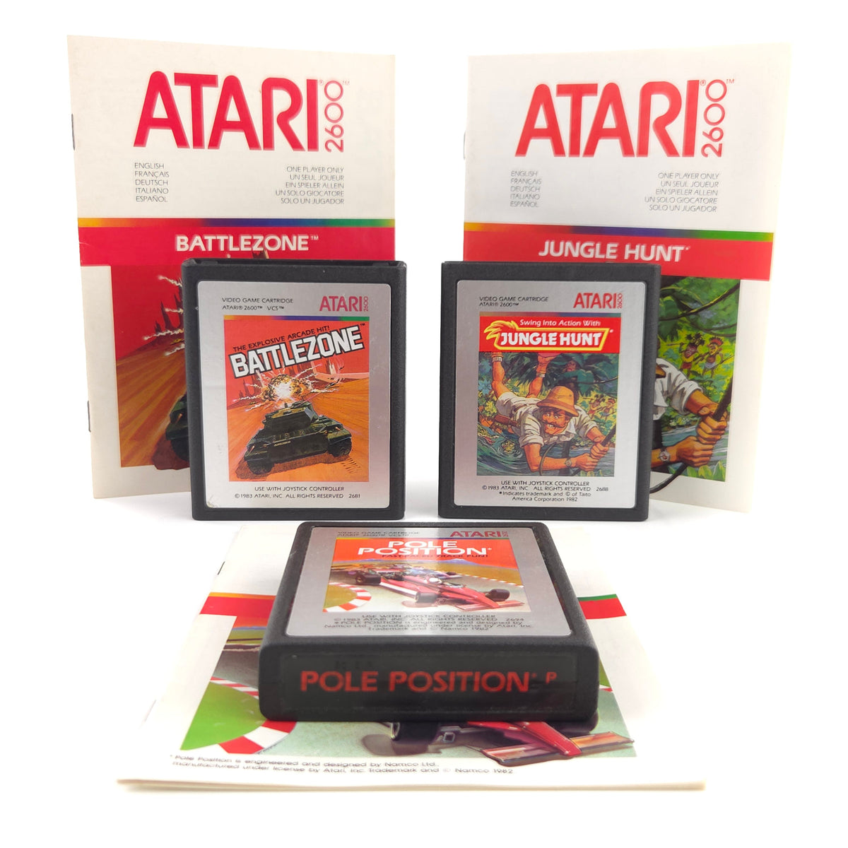 Atari 2600 Spiel Bundle Battlezone Jungle Hunt Anleitungen