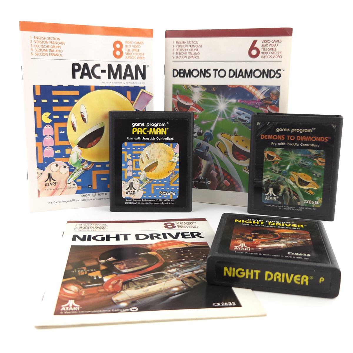 Atari 2600 Spiel Pac-Man Bundle mit Anleitungen Retro