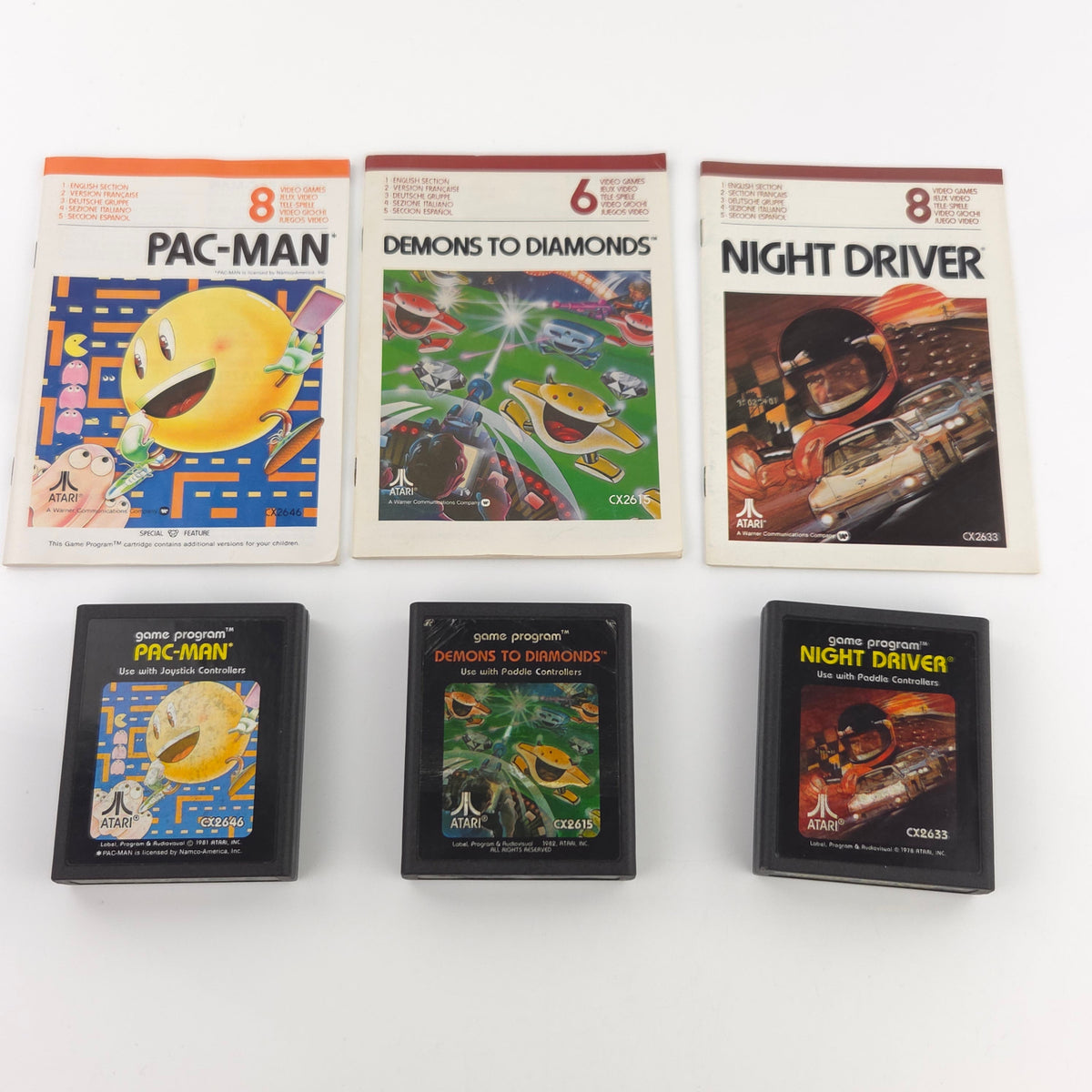Atari 2600 Spiel Pac-Man Bundle mit Anleitungen Retro