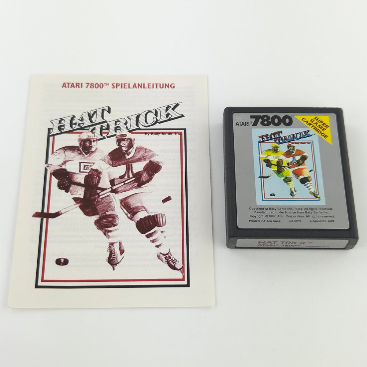 Atari 7800 Spiel Hat Trick Modul Anleitung PAL 1984