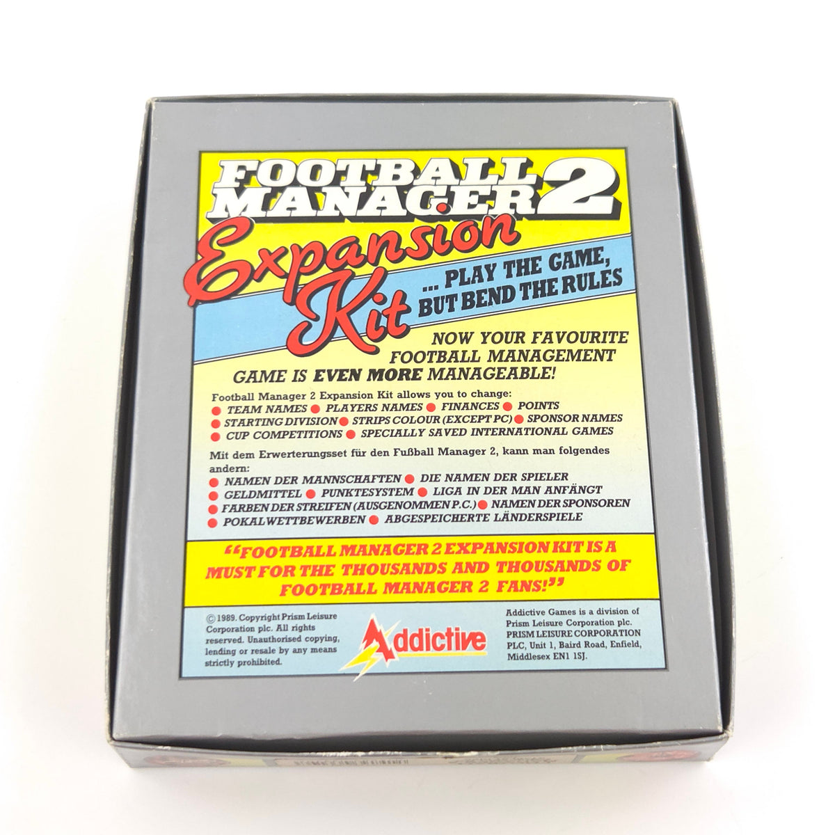 Atari ST Spiel – Football Manager 2 Expansion Kit OVP
