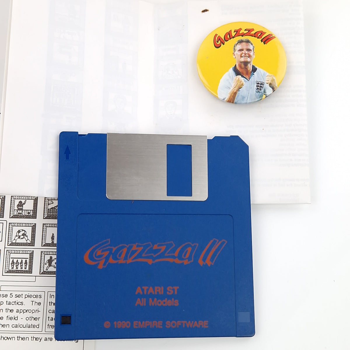 Atari ST Spiel – Gazza II OVP Anleitung Poster Button