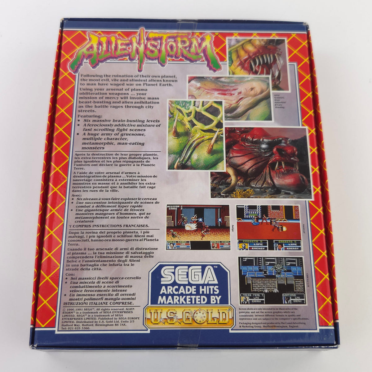 Amiga Spiel Alien Storm Big Box OVP PAL CBM Disk 1990