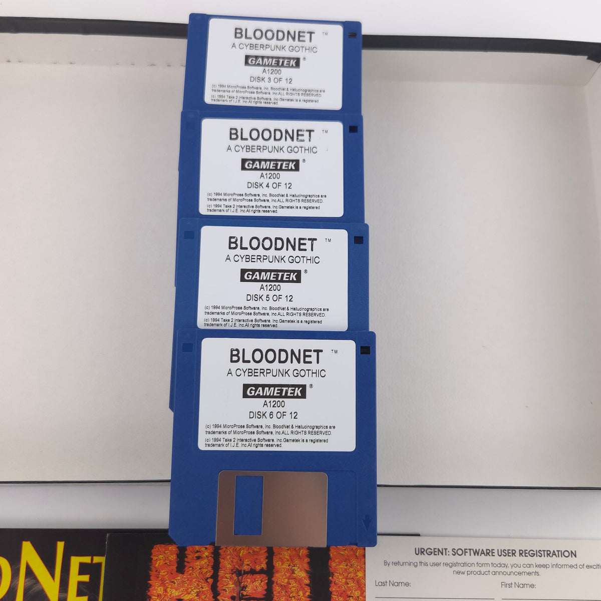 Amiga Spiel Bloodnet Big Box OVP PAL Diskette Gametek