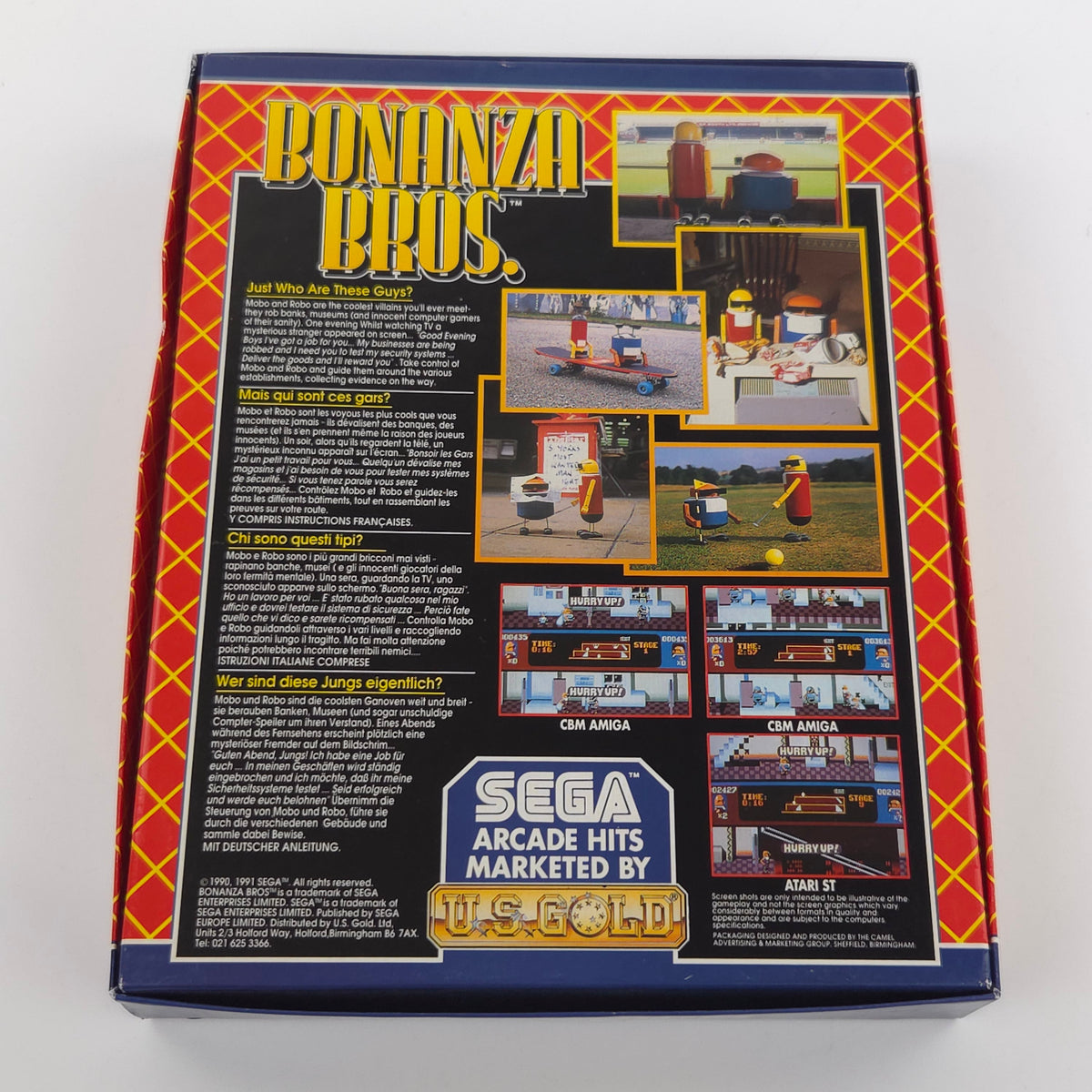 Amiga Spiel Bonanza Bros. Big Box OVP PAL US Gold CBM