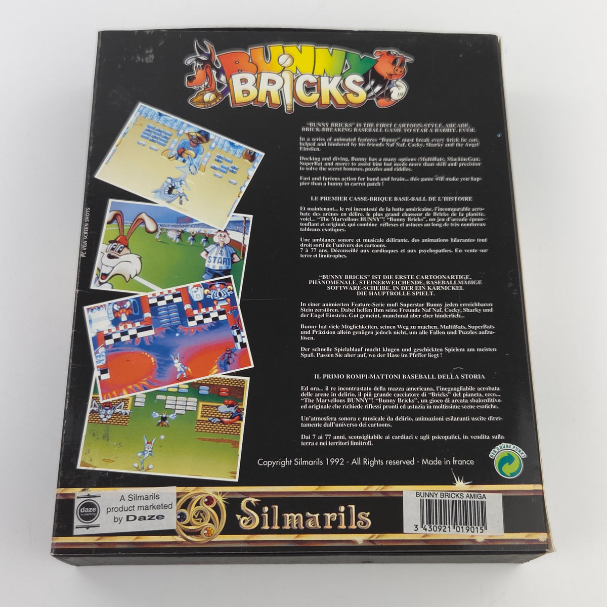 Amiga Spiel Bunny Bricks Big Box OVP PAL Silmarils 1992
