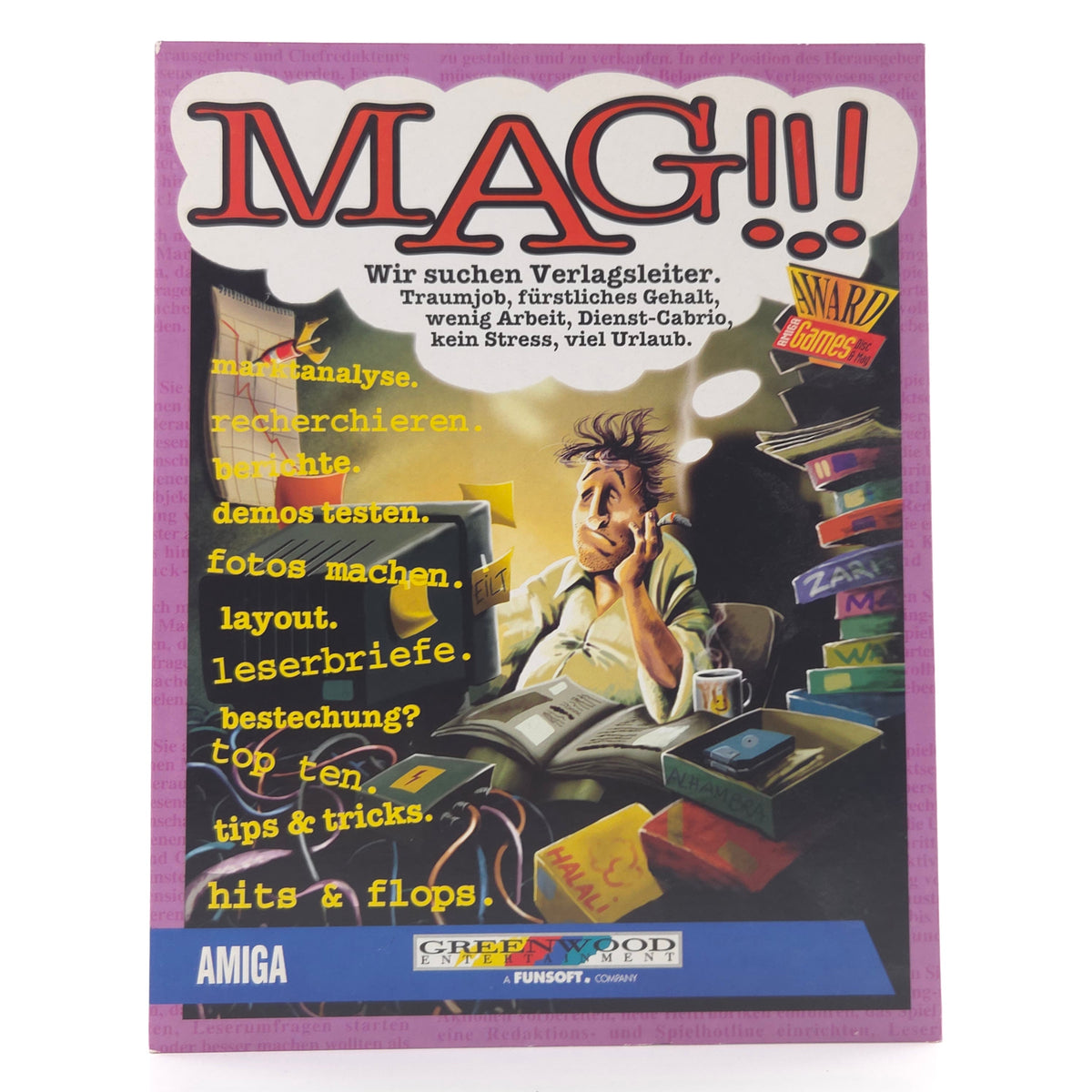 Amiga CD Spiel MAG Wir suchen Verlagsleiter OVP PAL