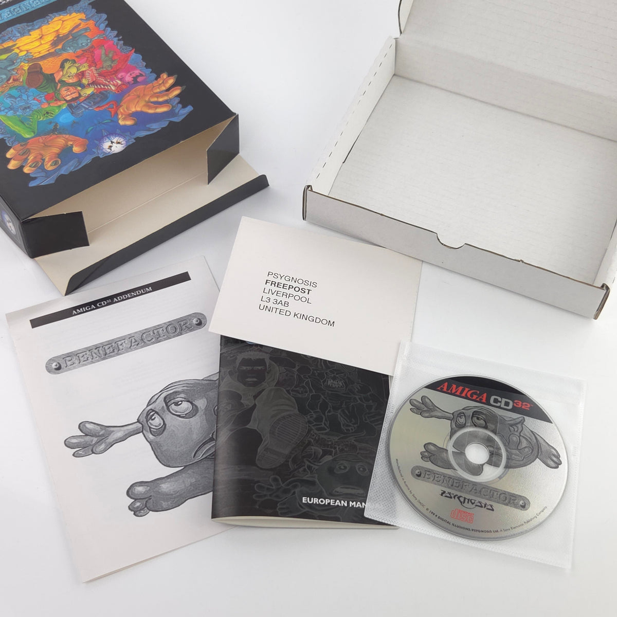 Amiga CD32 Spiel Benefactor Big Box OVP PAL Psygnosis