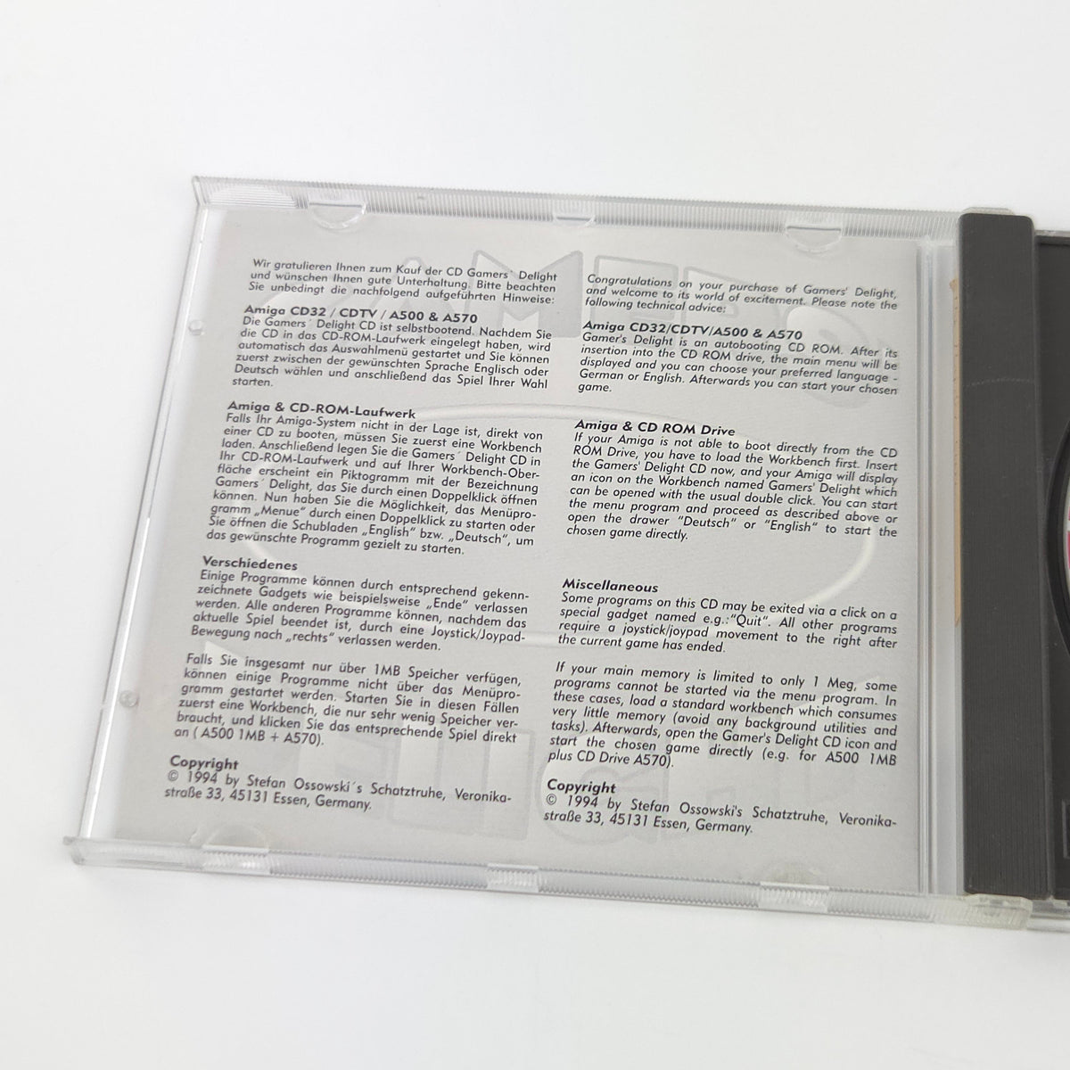 Commodore Amiga CD32 Spiel – Gamers Delight OVP PAL
