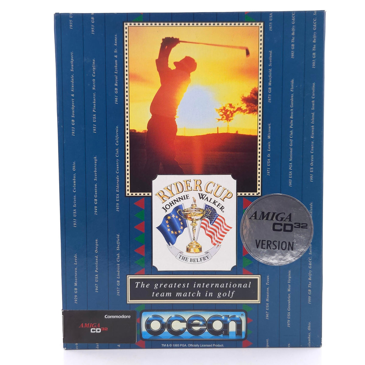 Amiga CD32 Spiel Ryder Cup Johnnie Walker Big Box OVP PAL