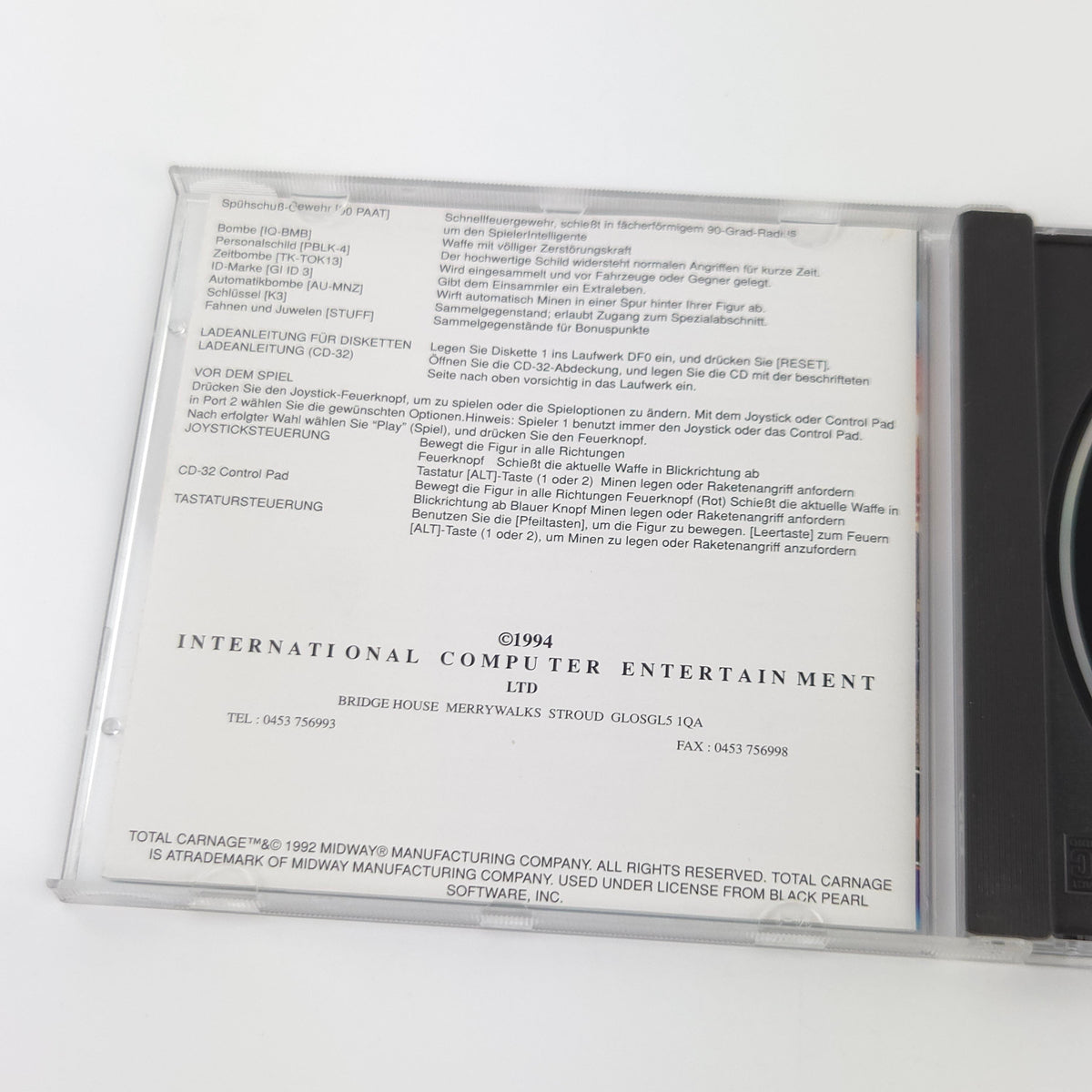 Commodore Amiga CD32 Spiel – Total Carnage OVP PAL