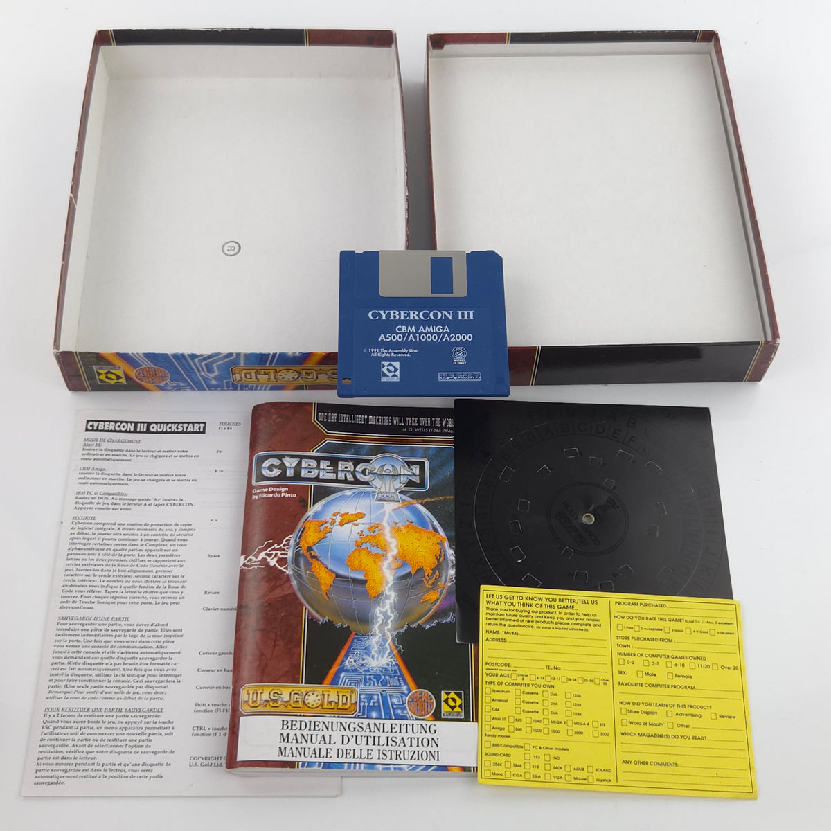 Commodore Amiga Spiel Cybercon III Big Box OVP PAL 1991