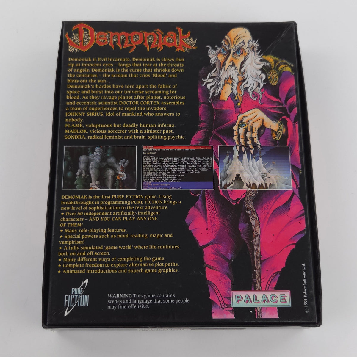 Amiga Spiel Demoniak Big Box OVP CBM PAL Palace 1991