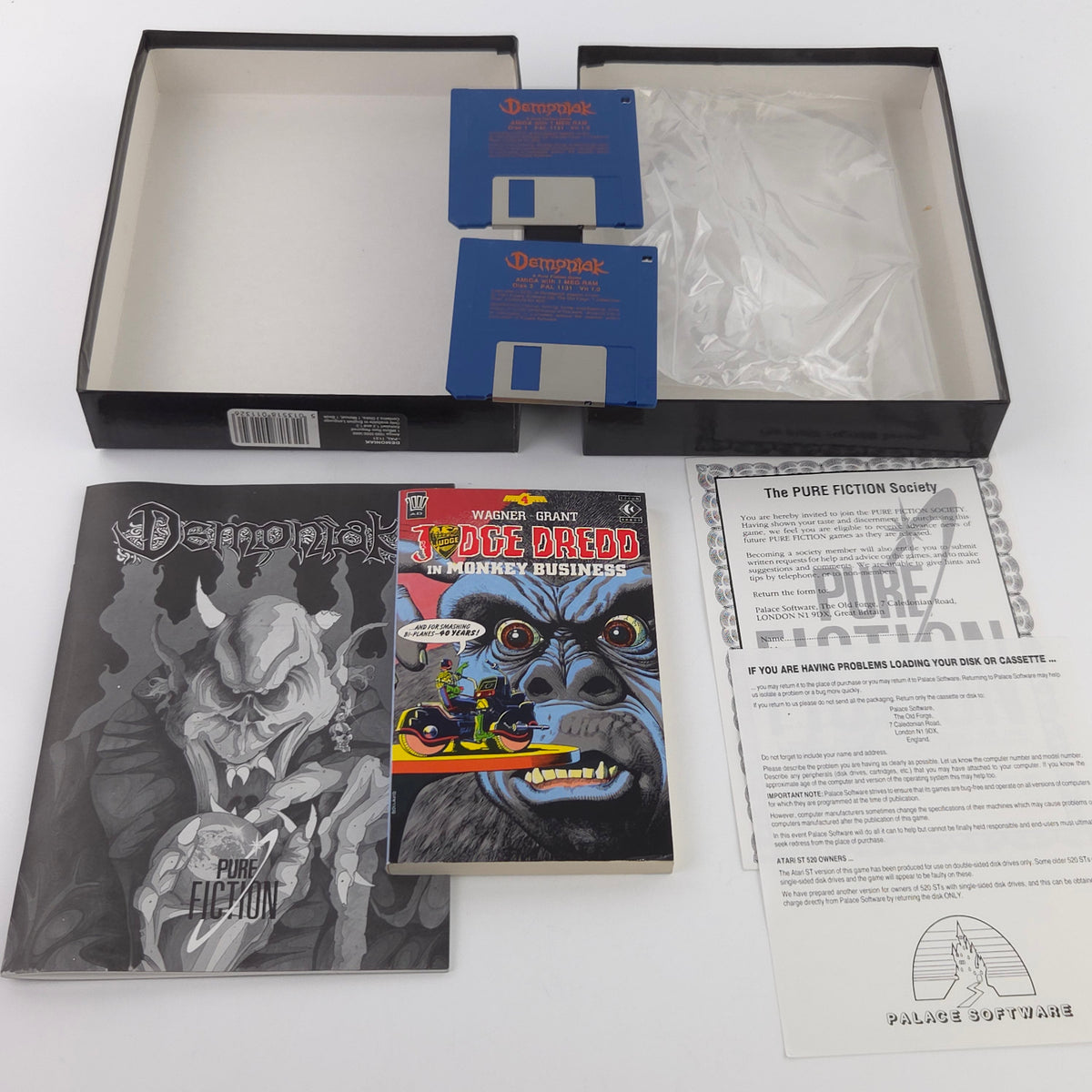 Amiga Spiel Demoniak Big Box OVP CBM PAL Palace 1991