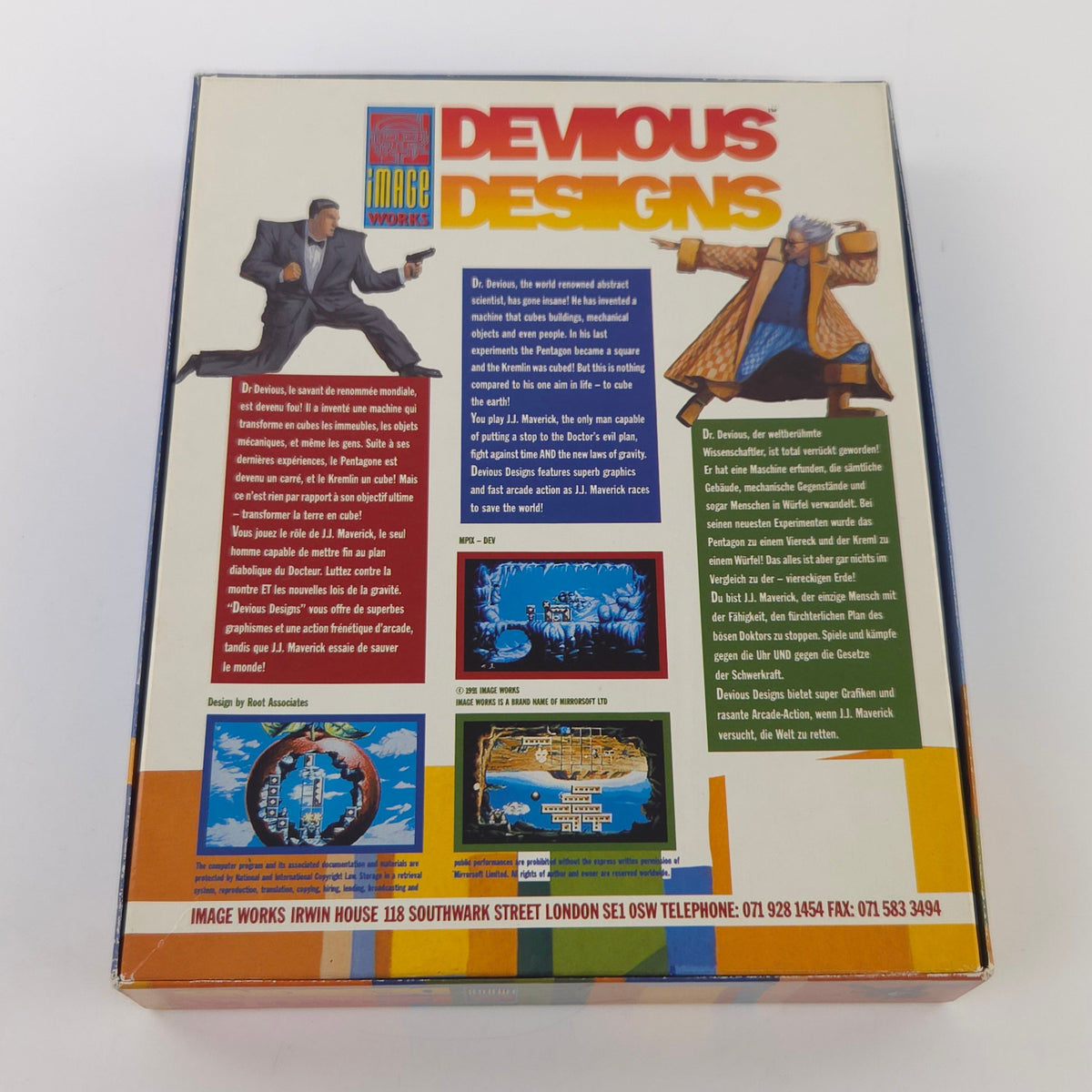 Amiga Spiel Devious Designs Big Box OVP Diskette PAL