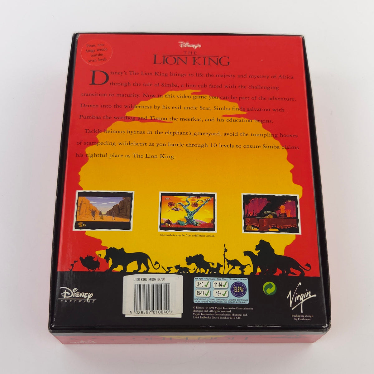 Amiga Spiel Disney The Lion King Big Box OVP PAL Virgin