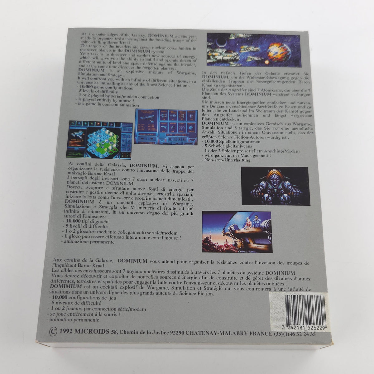 Amiga Spiel Dominium Microids Big Box OVP PAL Diskette