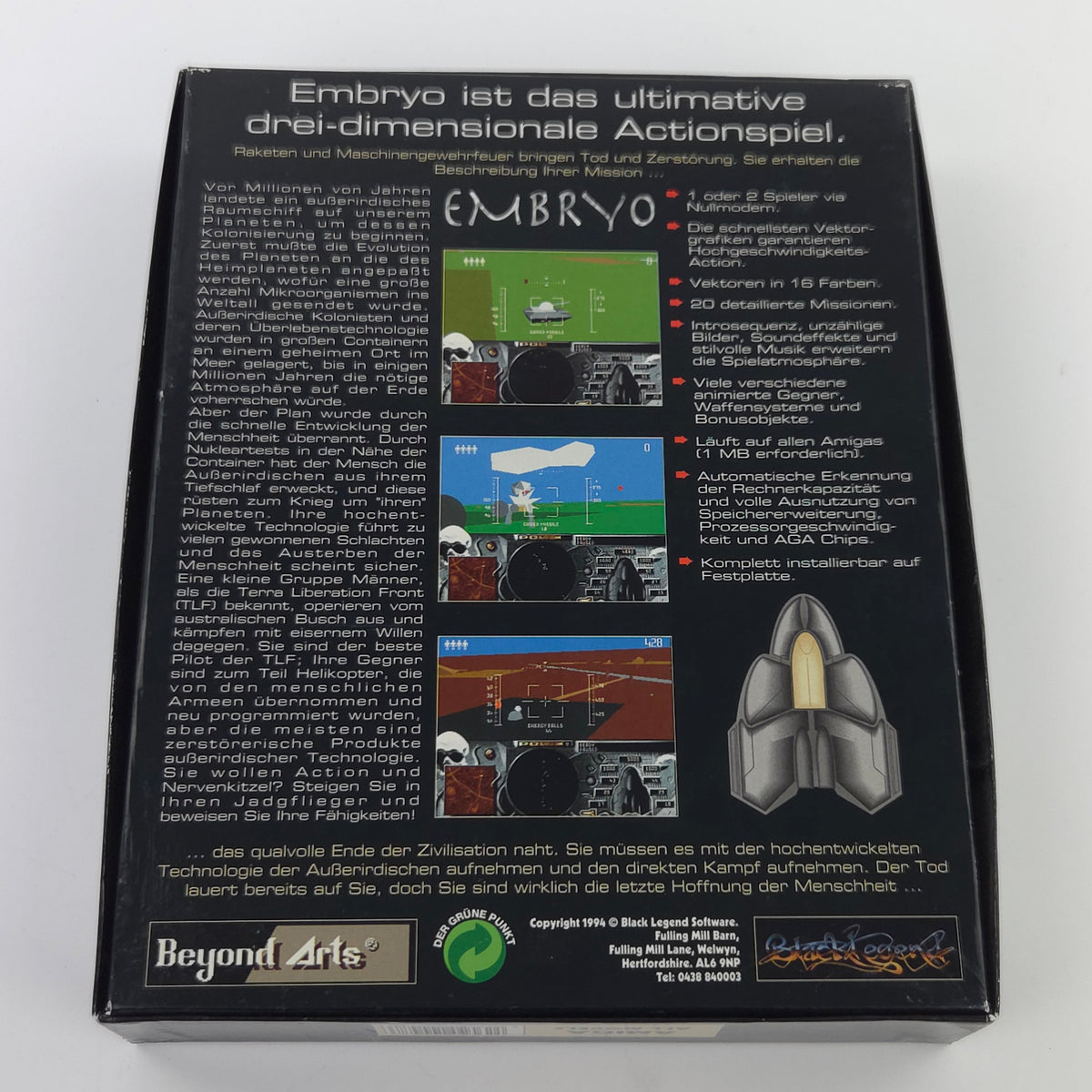 Commodore Amiga Spiel Embryo Big Box OVP PAL 1994 CBM