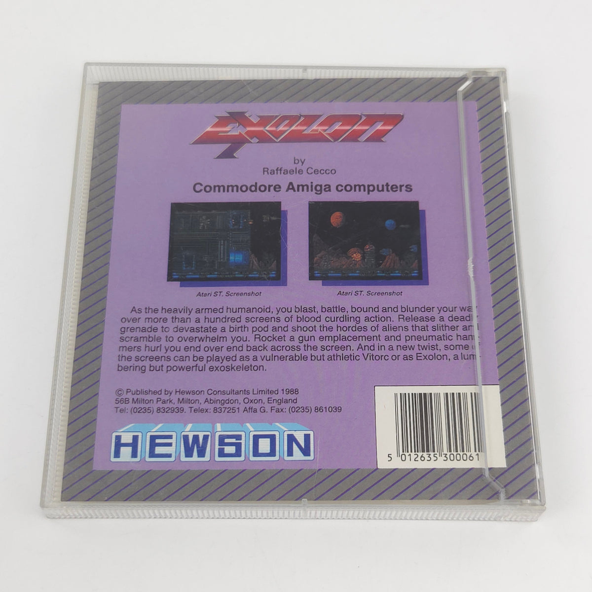 Amiga Spiel Exolon Jewel Case OVP CBM Disk PAL 1988 Hewson