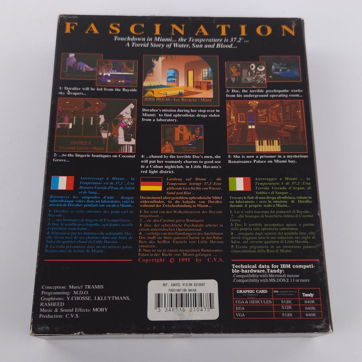 Amiga Spiel Fascination Big Box OVP PAL Romico 1991