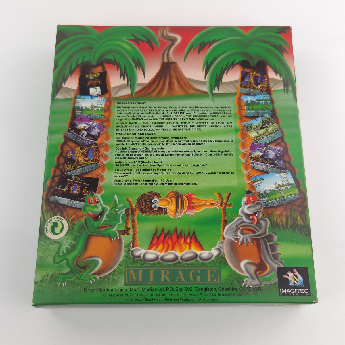 Amiga Spiel Human Race The Jurassic Levels Big Box OVP PAL