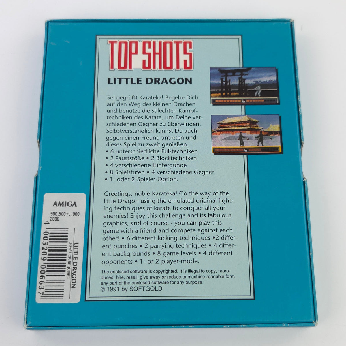Commodore Amiga Spiel Little Dragon Top Shots OVP PAL