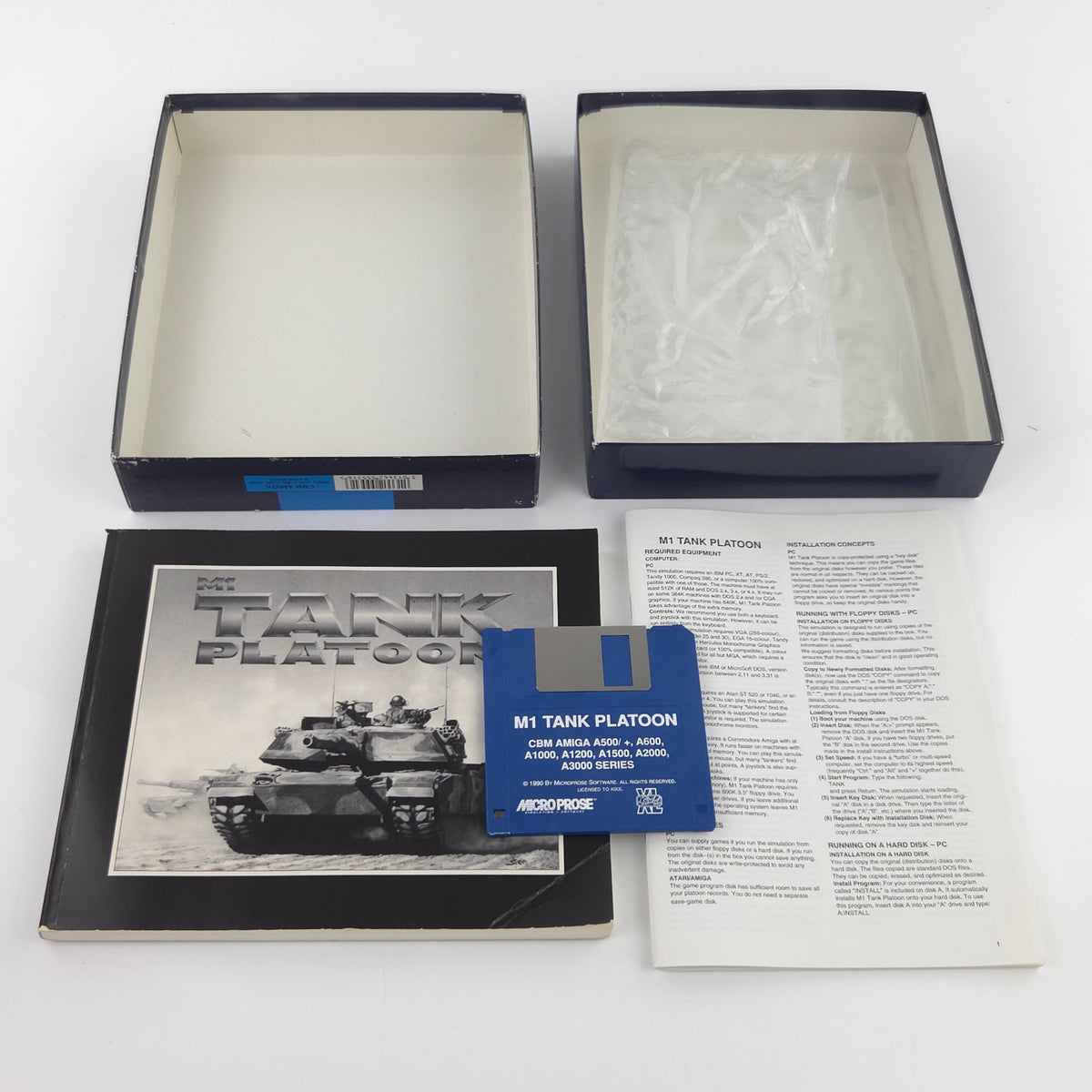 Commodore Amiga Spiel M1 Tank Platoon Big Box OVP PAL KIXX