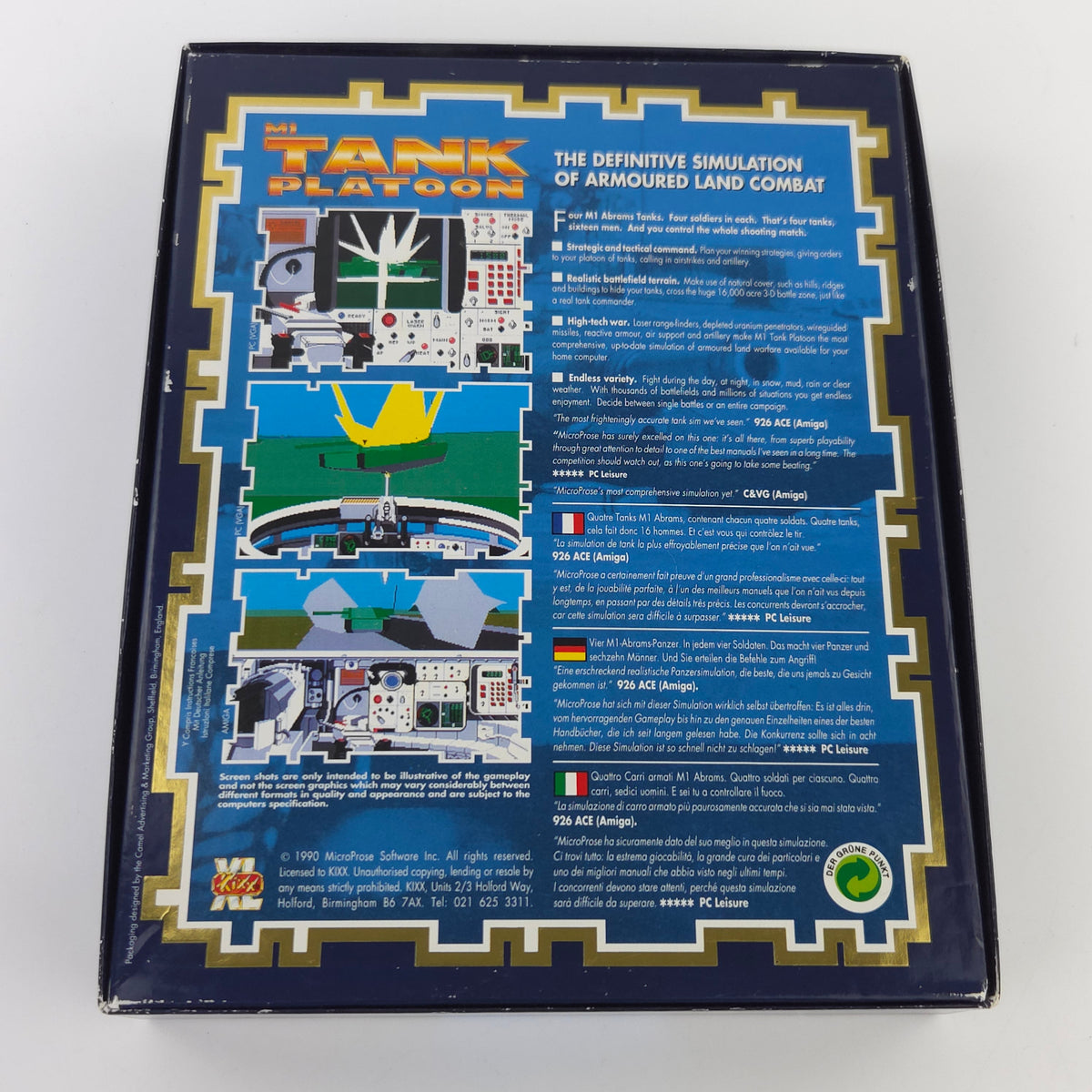 Commodore Amiga Spiel M1 Tank Platoon Big Box OVP PAL KIXX