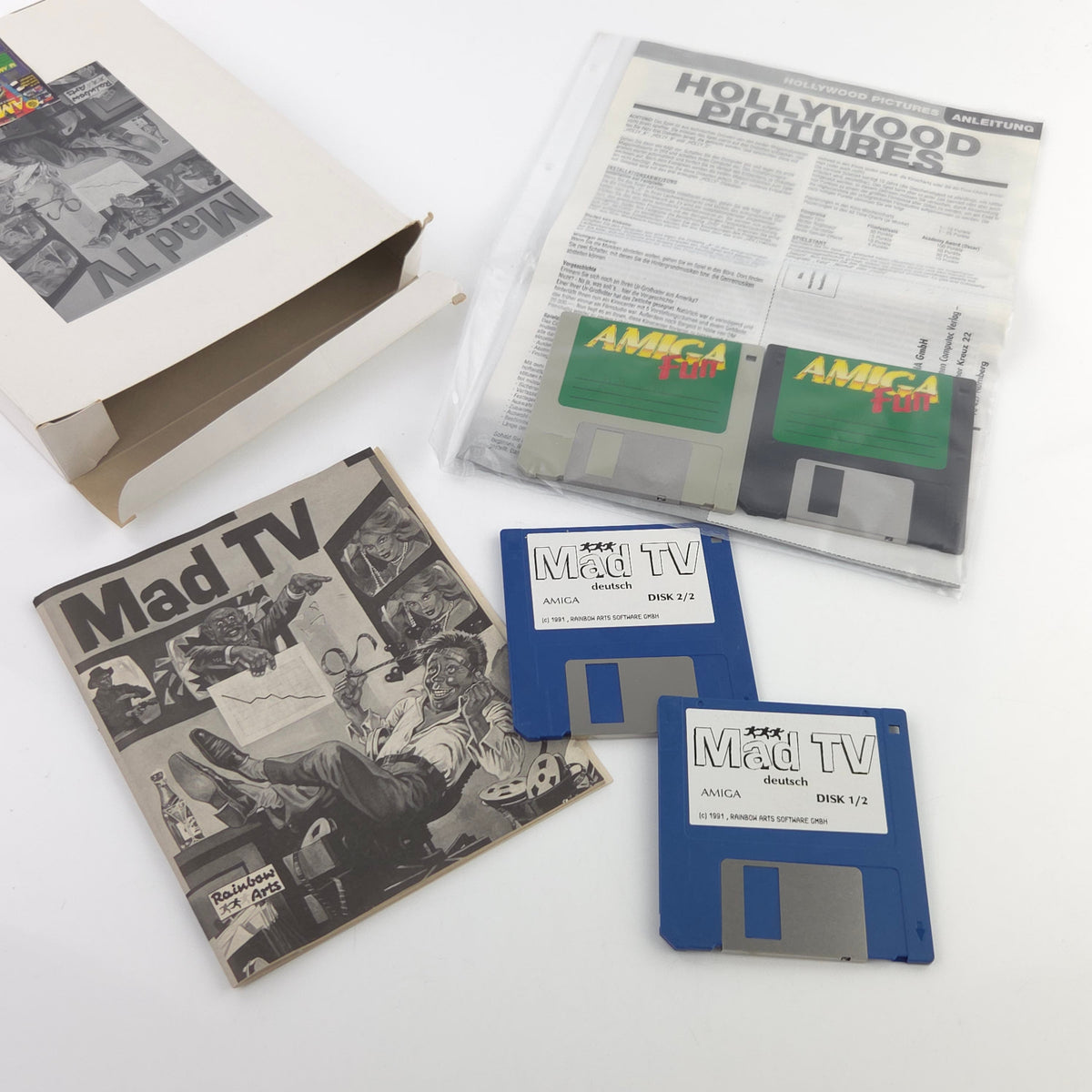 Amiga Spiel Mad TV Big Box OVP PAL Rainbow Arts CBM Disk