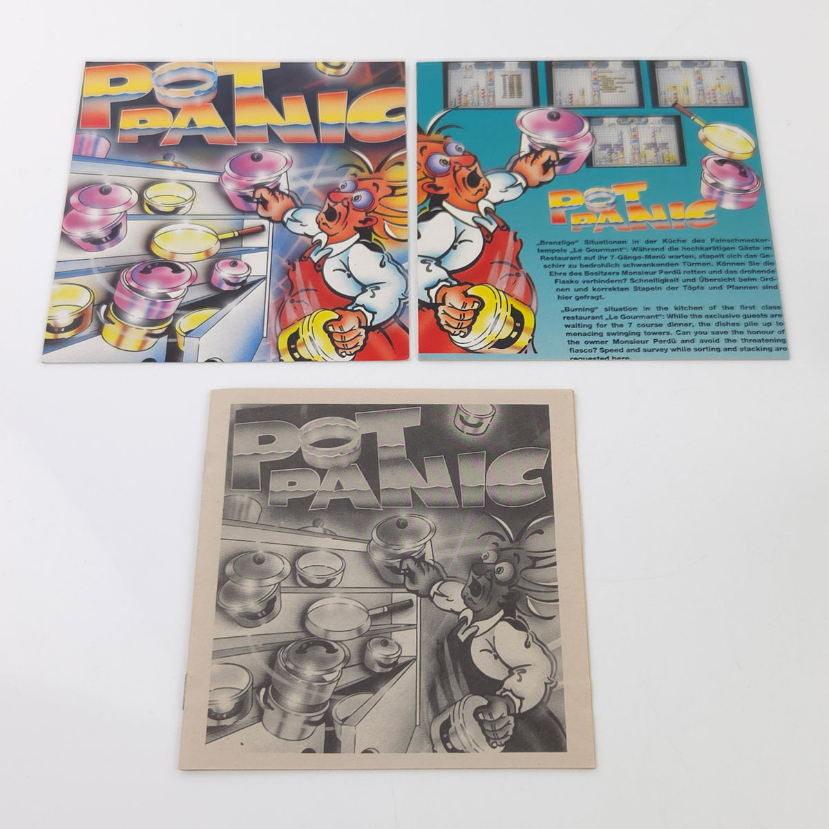 Amiga Spiel Pot Panic Cover Kingsoft CBM Disk PAL