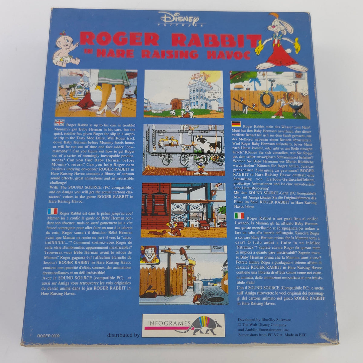 Amiga Spiel Roger Rabbit Hare Raising Havoc Big Box OVP