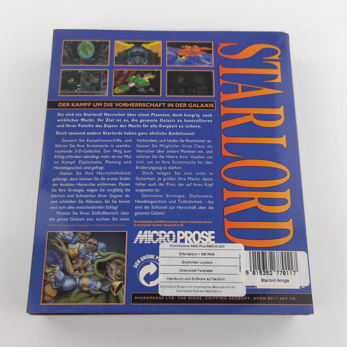 Amiga Spiel Starlord Big Box OVP PAL Microprose 1993