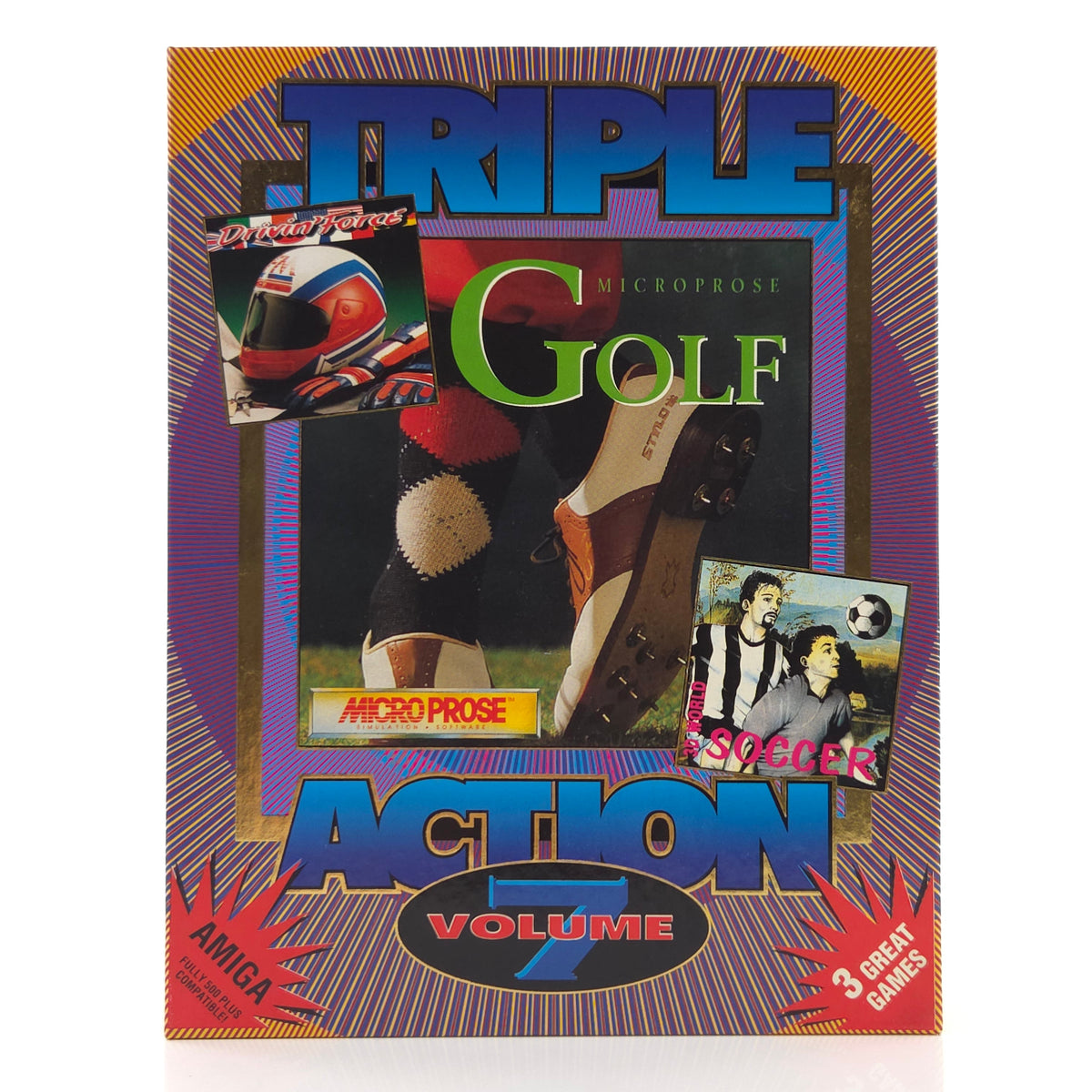 Commodore Amiga Spiel Triple Golf Action 7 Big Box OVP