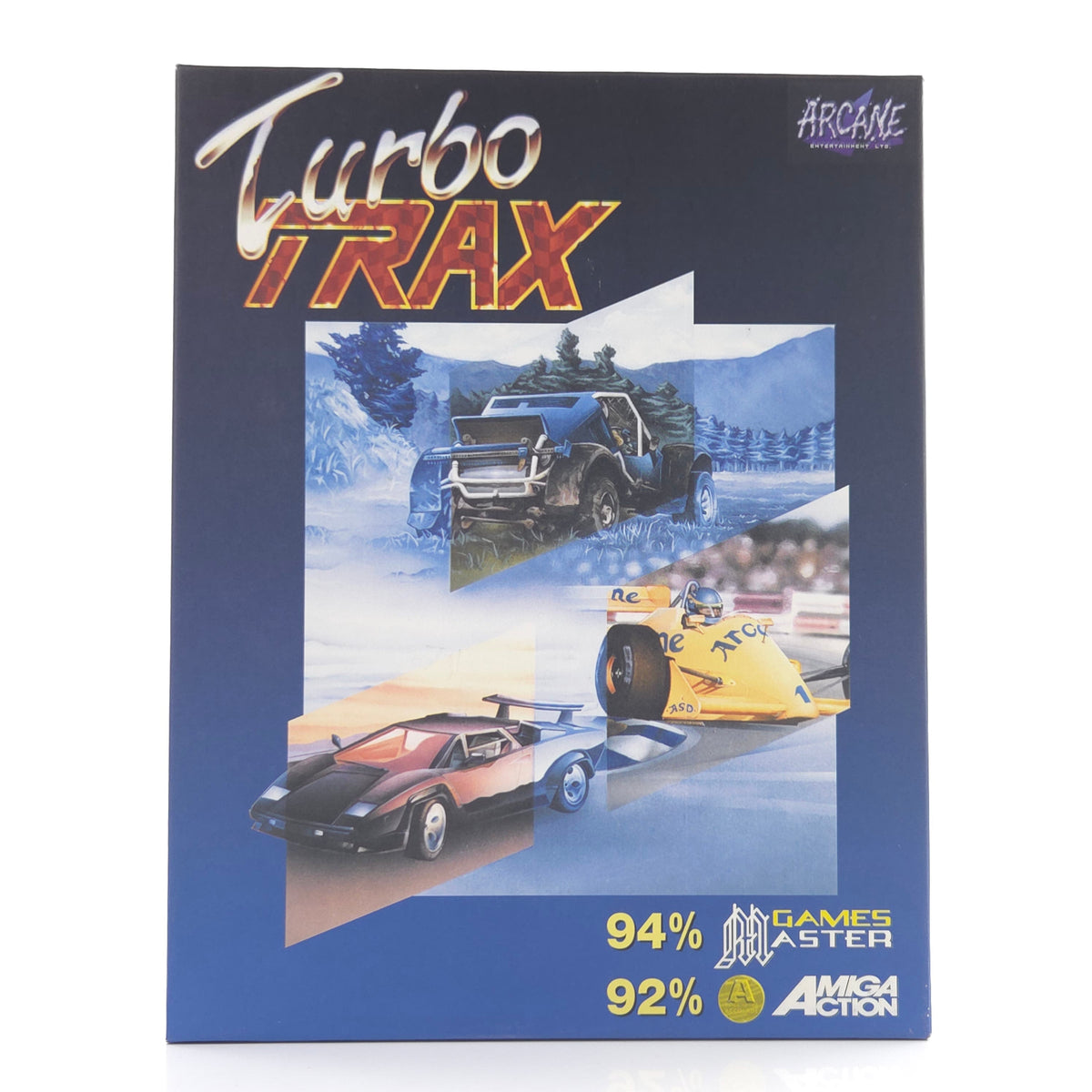 Commodore Amiga Spiel Turbo Trax Big Box OVP PAL Arcane