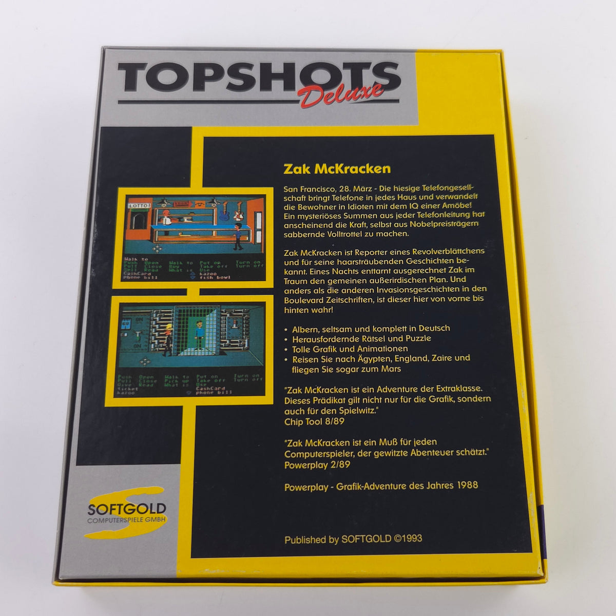 Amiga Spiel Zak McKracken Big Box OVP Topshots Deluxe PAL