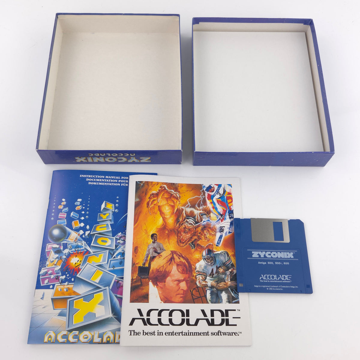 Amiga Spiel Zyconix Big Box OVP PAL Diskette Accolade