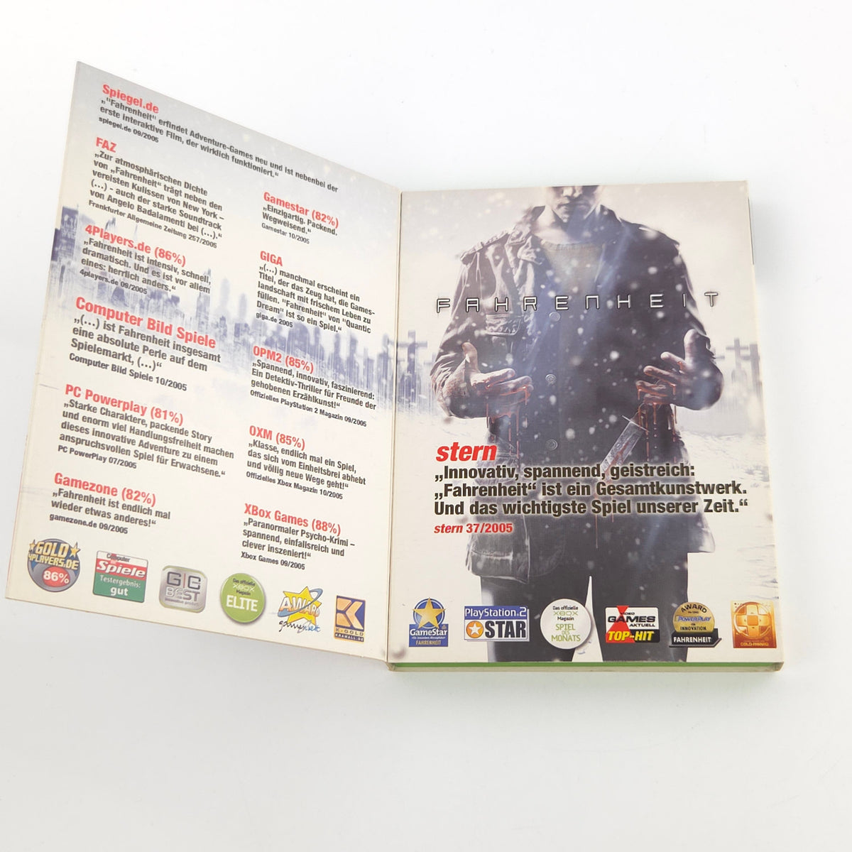 Microsoft Xbox Classic Spiel: Fahrenheit - CD-Rom Anleitung OVP (DE PAL)