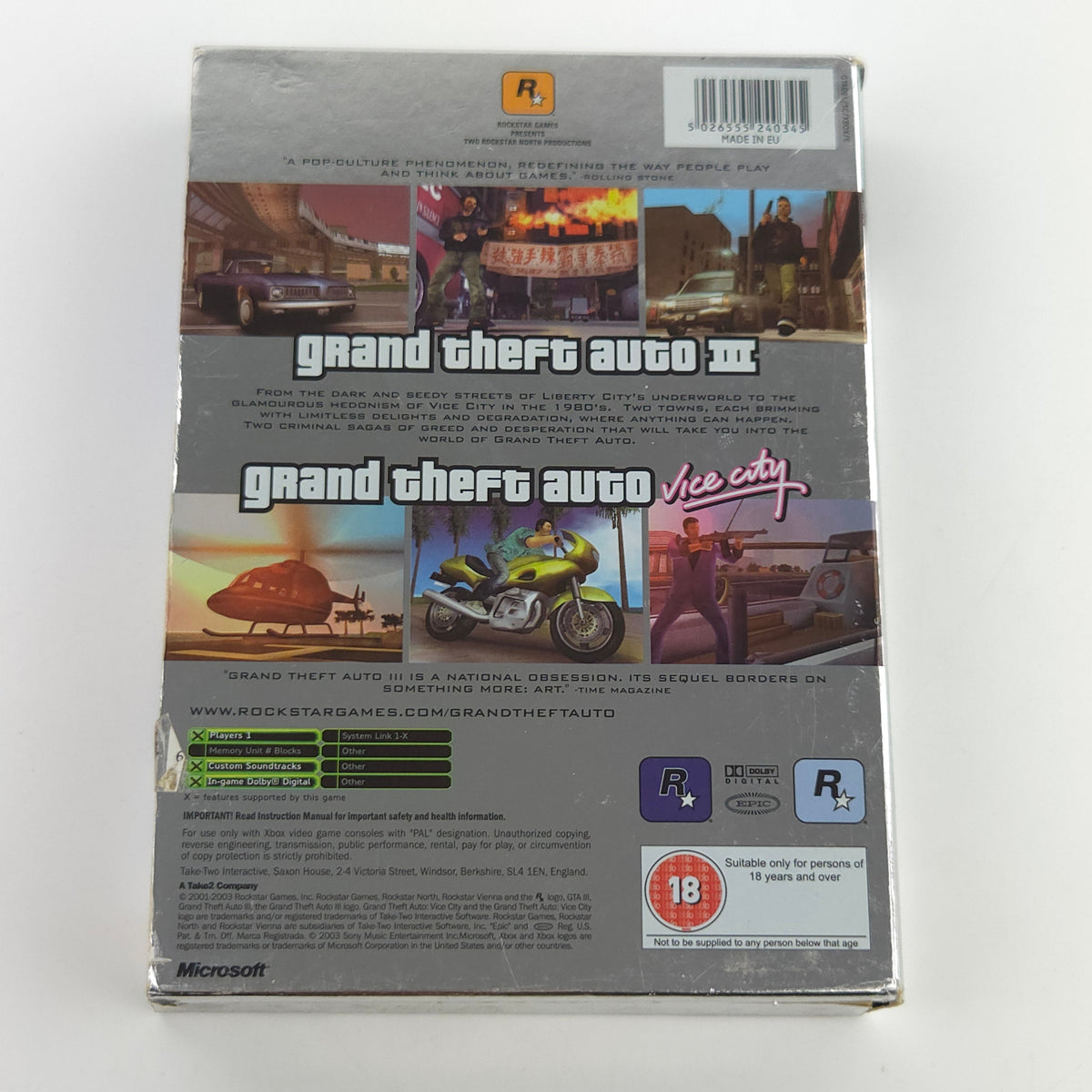 Xbox Classic Spiel Grand Theft Auto Double Pack OVP