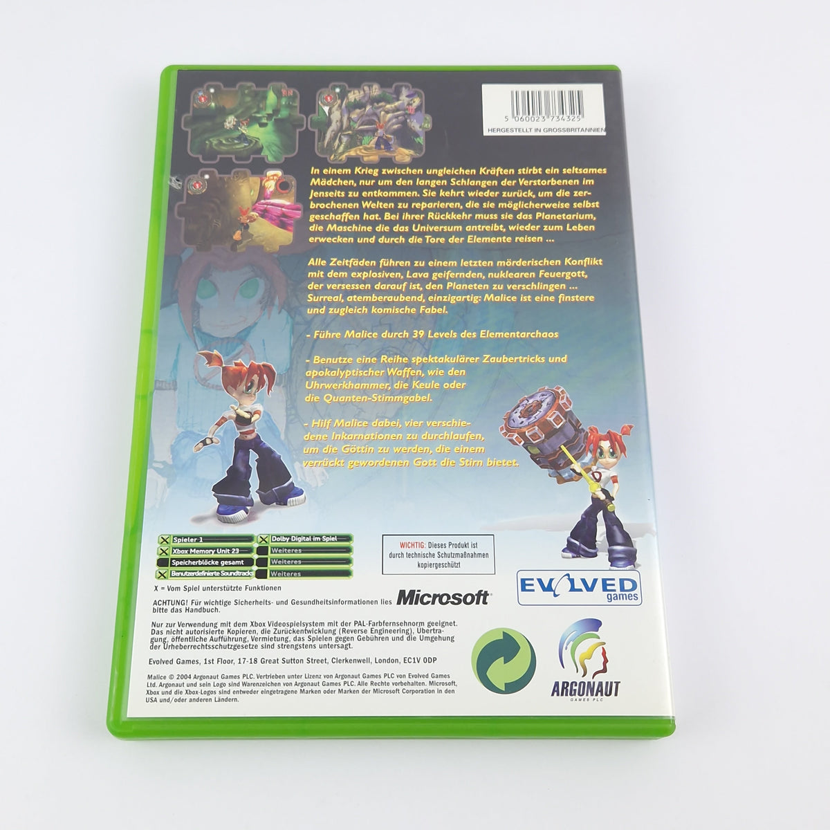 Microsoft Xbox Classic Spiel: Malice - OVP Anleitung CD | deutsche PAL Version