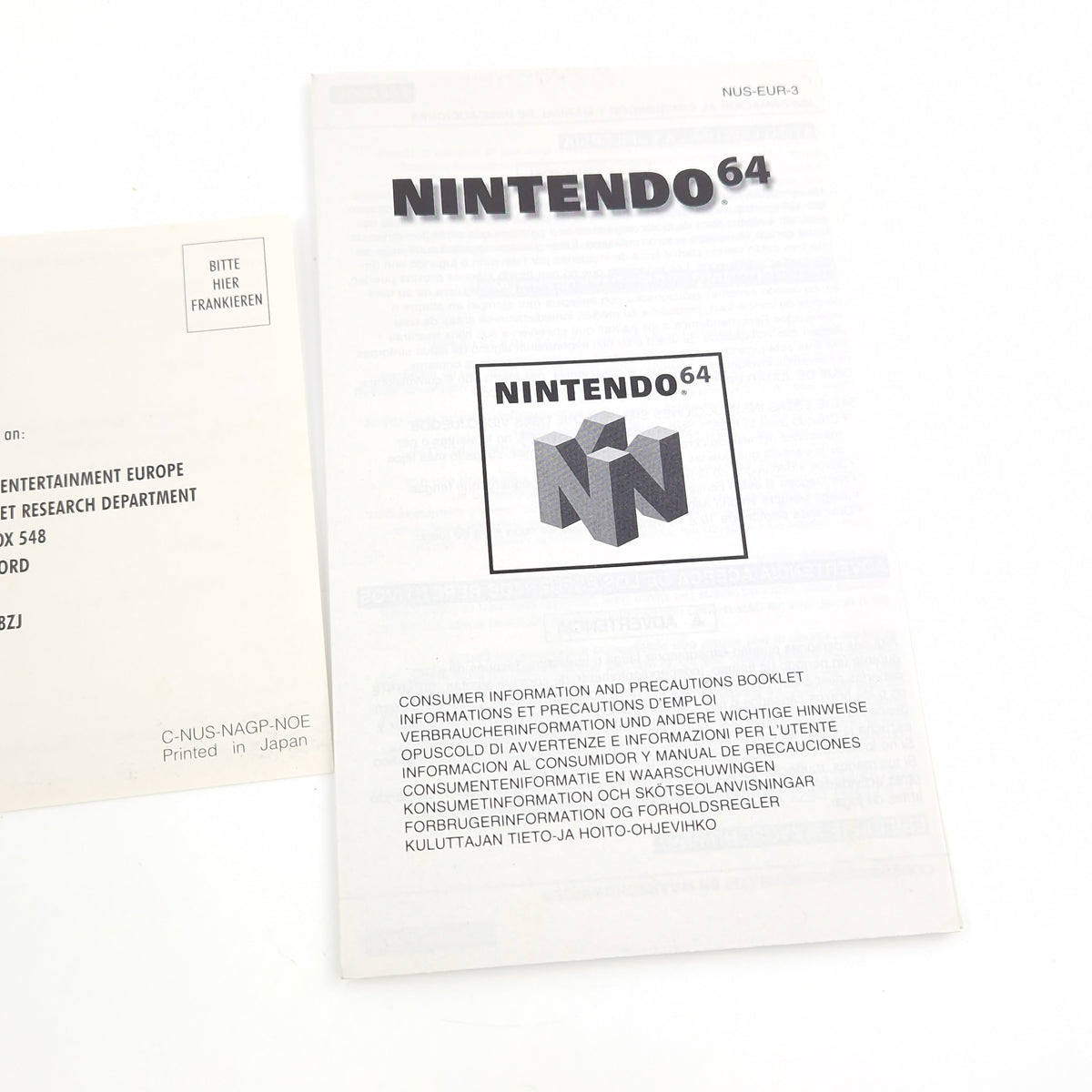 Nintendo 64 Spiel – Aero Gauge Modul Anleitung OVP PAL