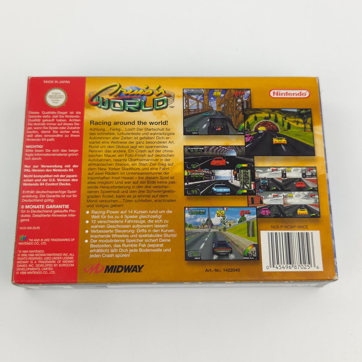 Nintendo 64 Spiel Cruisn World N64 Modul Anleitung OVP PAL
