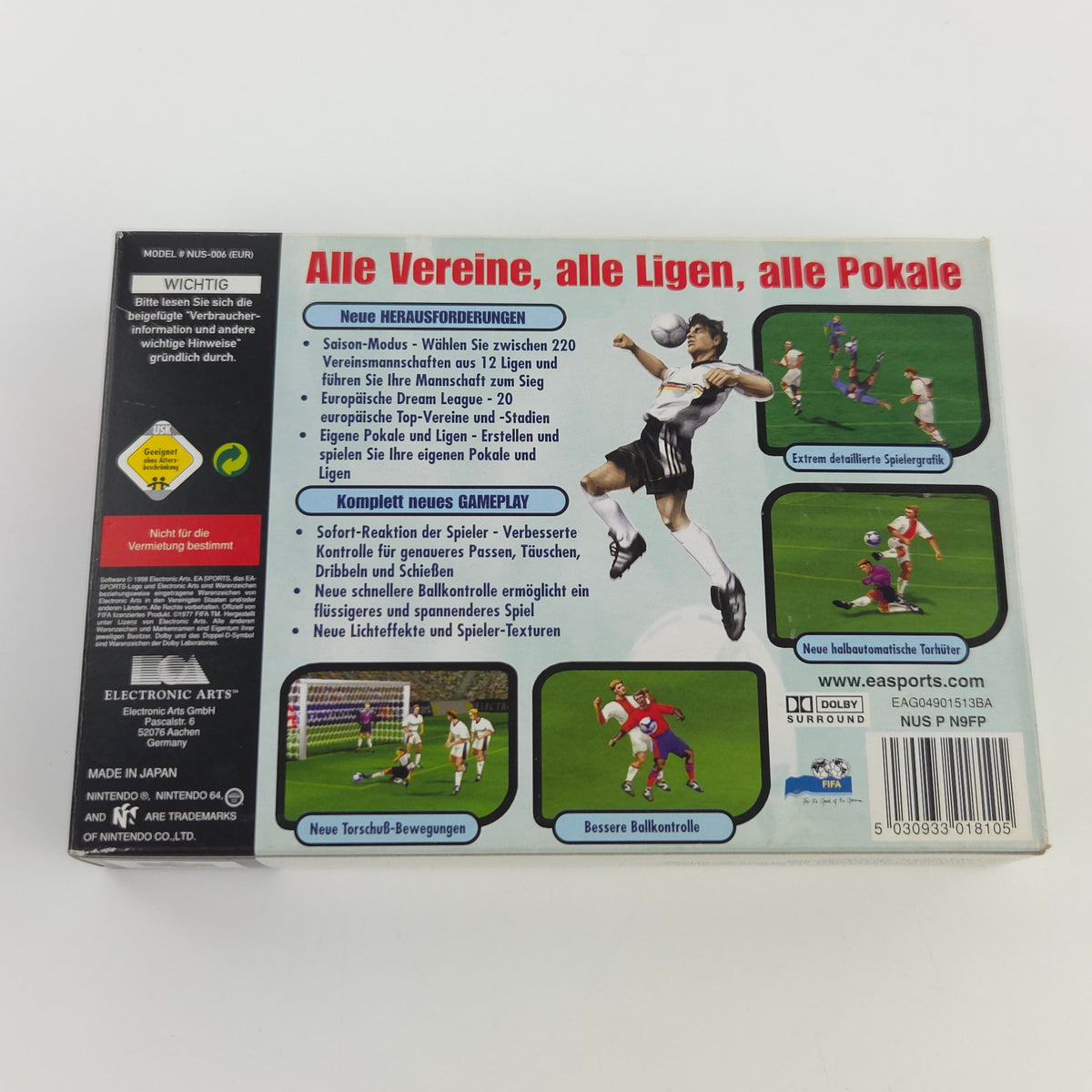 Nintendo 64 Spiel FIFA 99 N64 Modul Anleitung OVP PAL DE