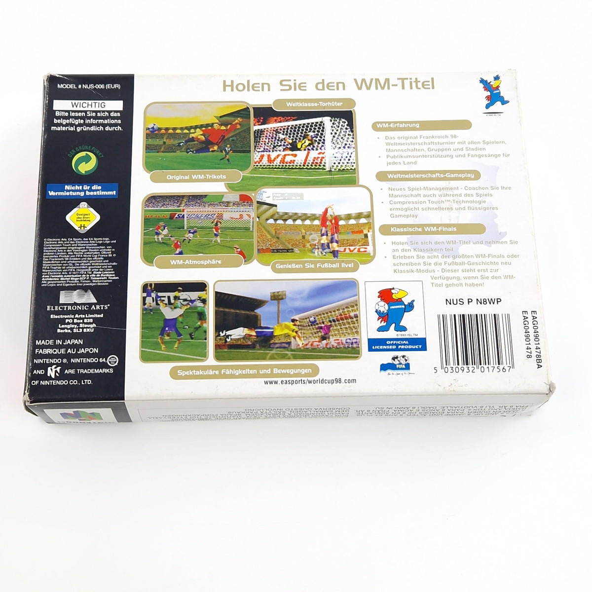 Nintendo 64 Spiel – Frankreich 98 Die Fußball WM (N64 PAL)