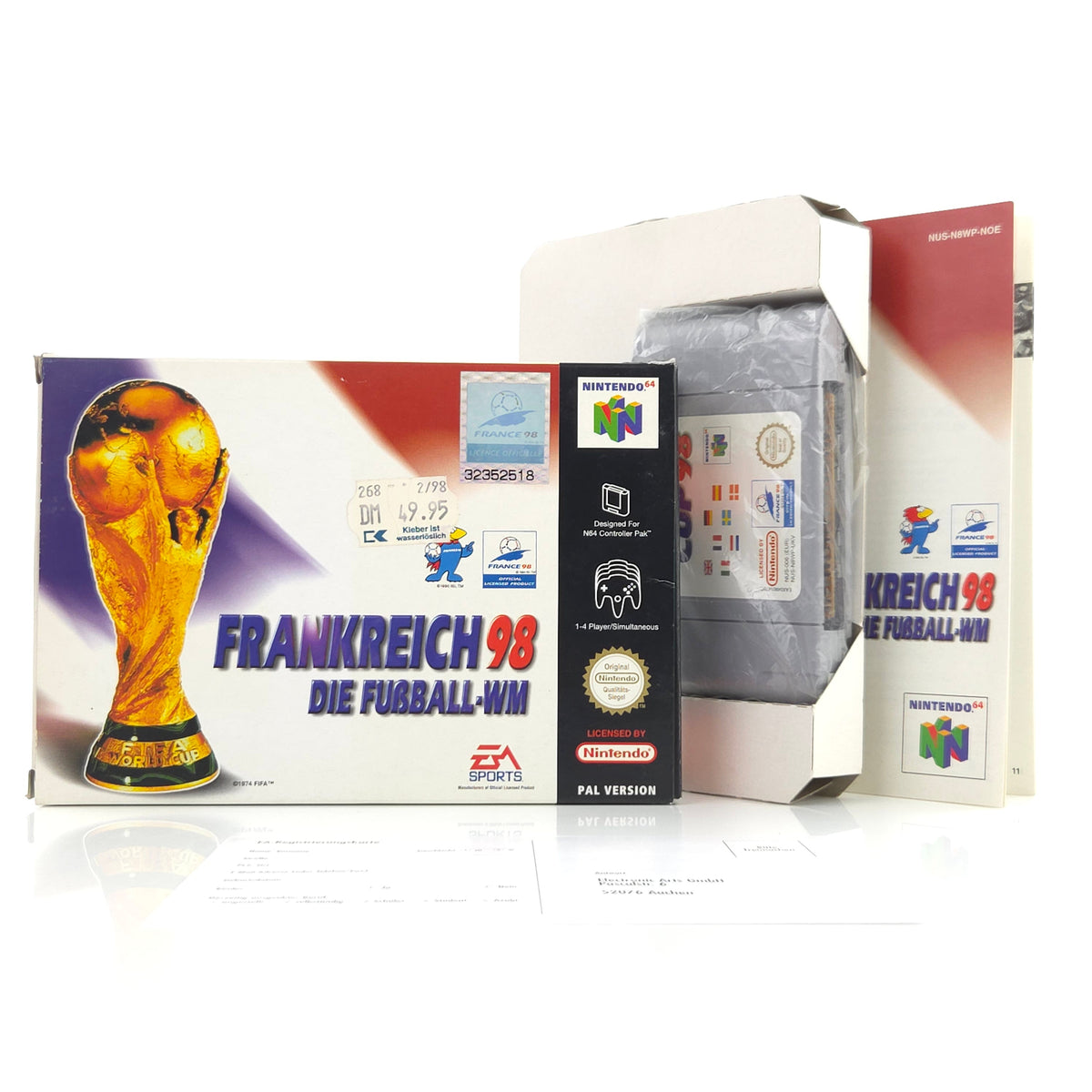 N64 Spiel Frankreich 98 Die Fußball WM Modul Anleitung OVP