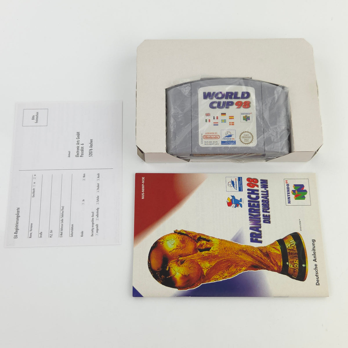 N64 Spiel Frankreich 98 Die Fußball WM Modul Anleitung OVP