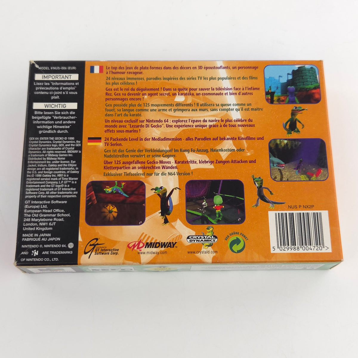 Nintendo 64 Spiel GEX 64 Enter the Gecko N64 OVP PAL CIB