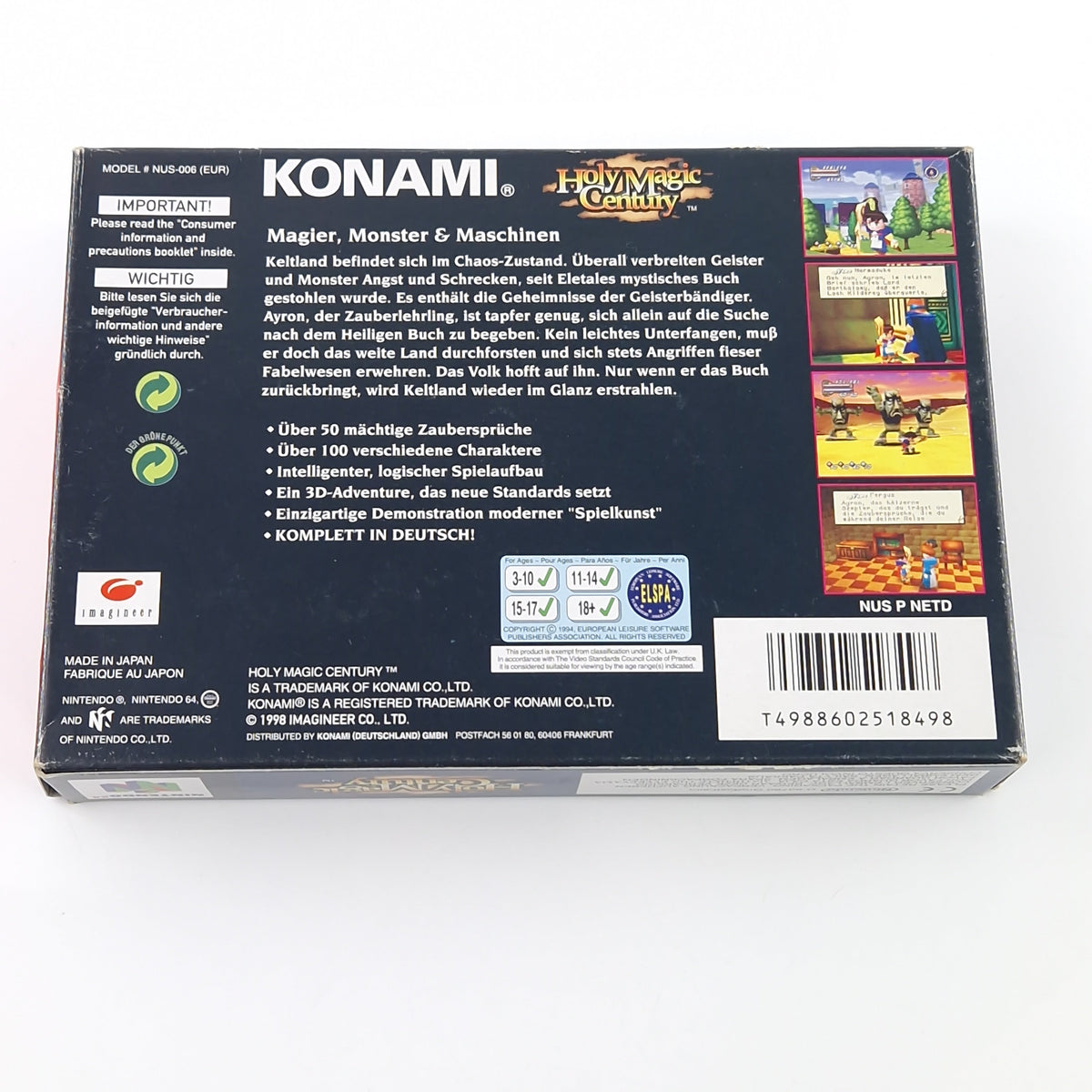 Nintendo 64 Spiel – Holy Magic Century N64 Modul OVP PAL